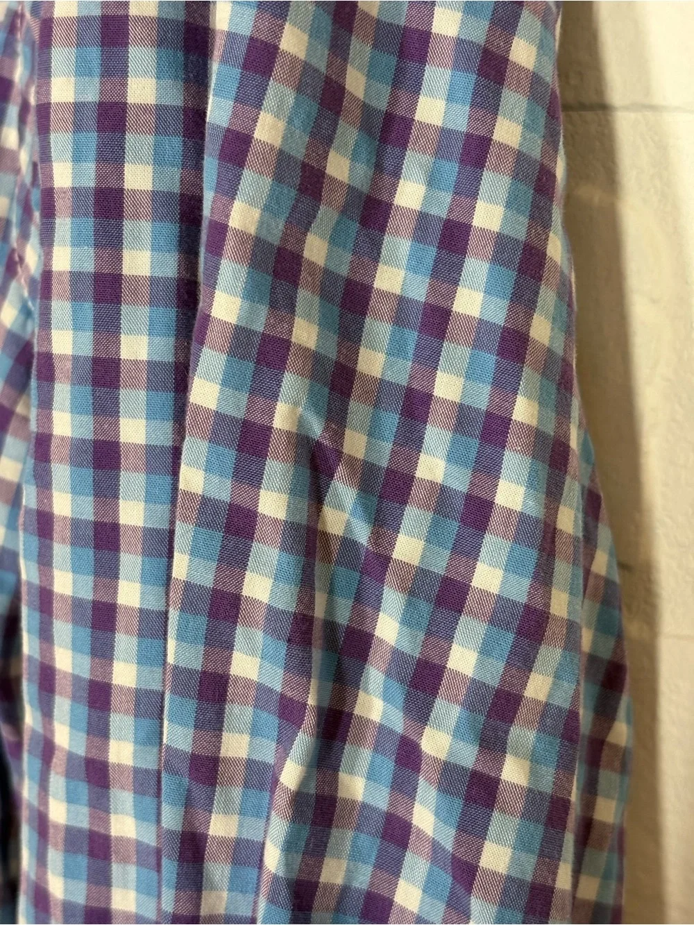 Banana Republic Mens Small Soft-Wash Plaid Button Down Shirt Blue Purple Gingham